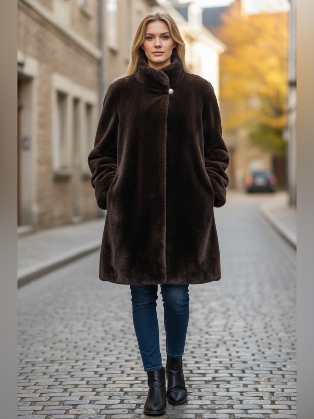 Marvin Richards faux fur oversized winter coat